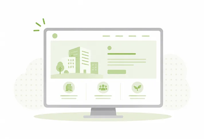 問い合わせフォーム付きのWebサイト画面イメージ