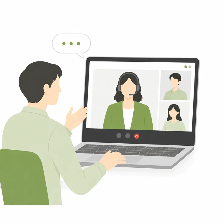 ビデオ通話で面談しているイメージ
